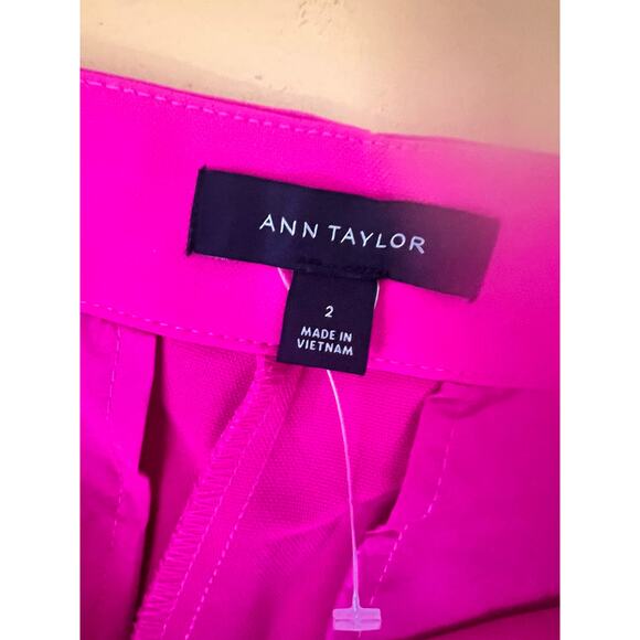 Ann Taylor Pink Tailored Wide Leg Cropped Pants Size 2 NWOT - Picture 4 of 8